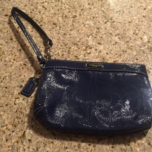 Navy Blue Coach Wristlet